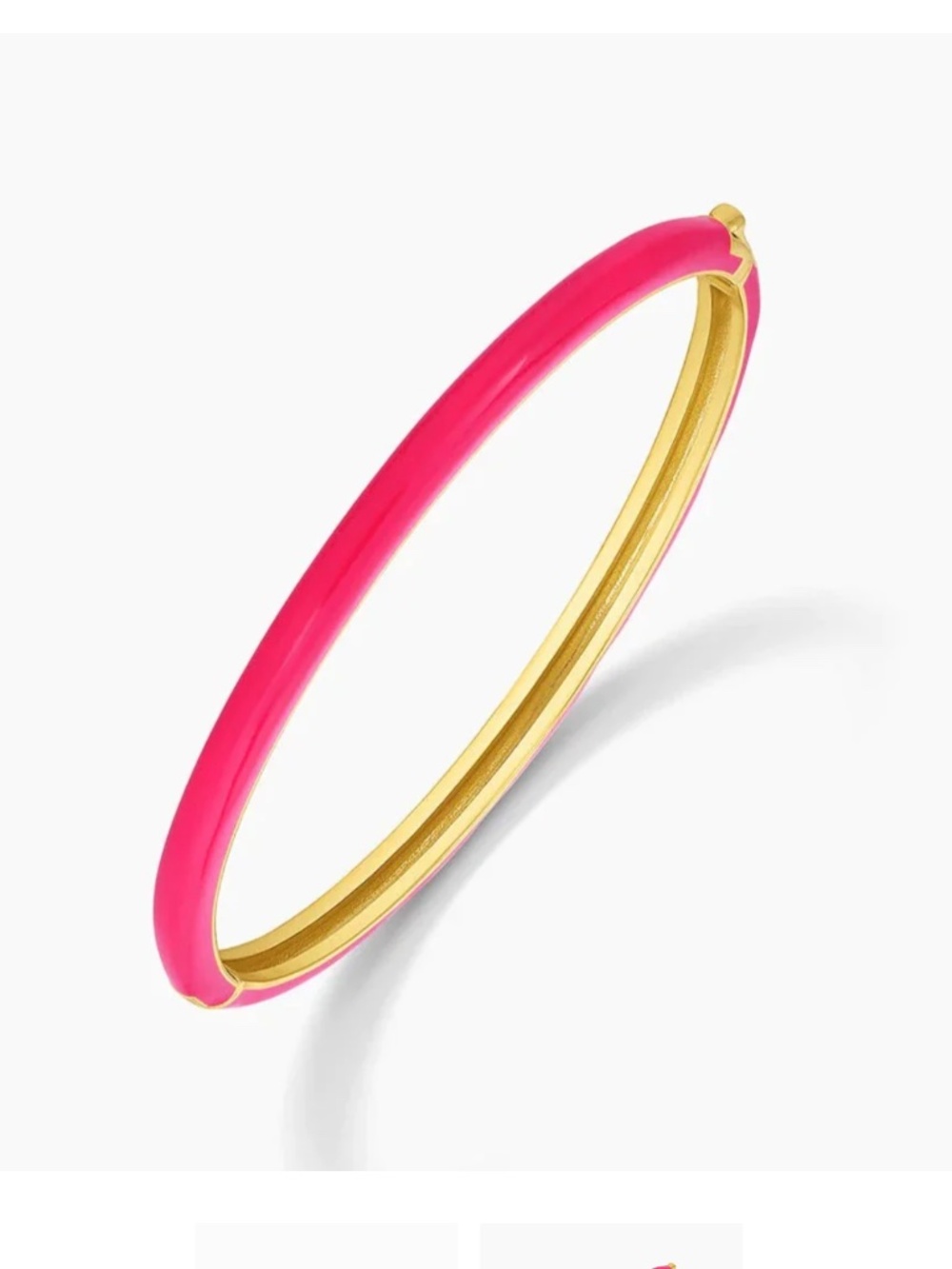 Gorjana Pink Enamel Hinged Bangle Bracelet - Picture 2 of 7